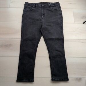 TPJ The Perfect Jean Mens 42x30 (Fits 38x28) Slim Thick Washed Black Denim